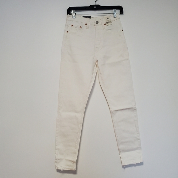 NWT Levi's Premium 501 HIGH RISE SKINNY WOMEN'S WHITE JEANS - Picture 6 of 10